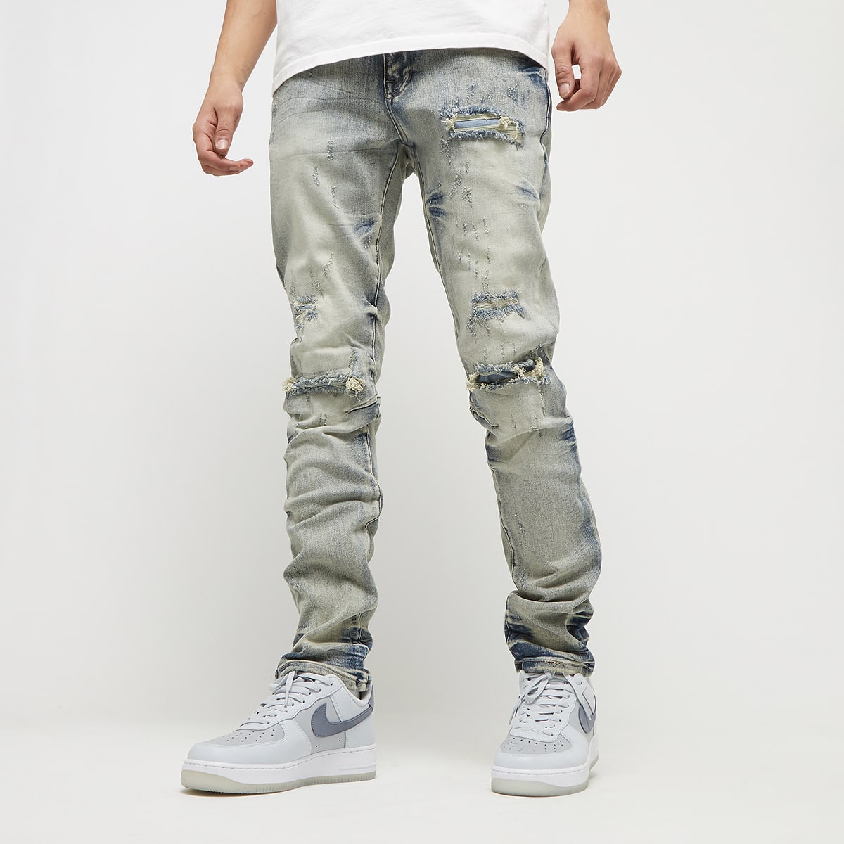 Smoke Rise Wave Effect Jean Spijkerbroeken in beige formaten: 36