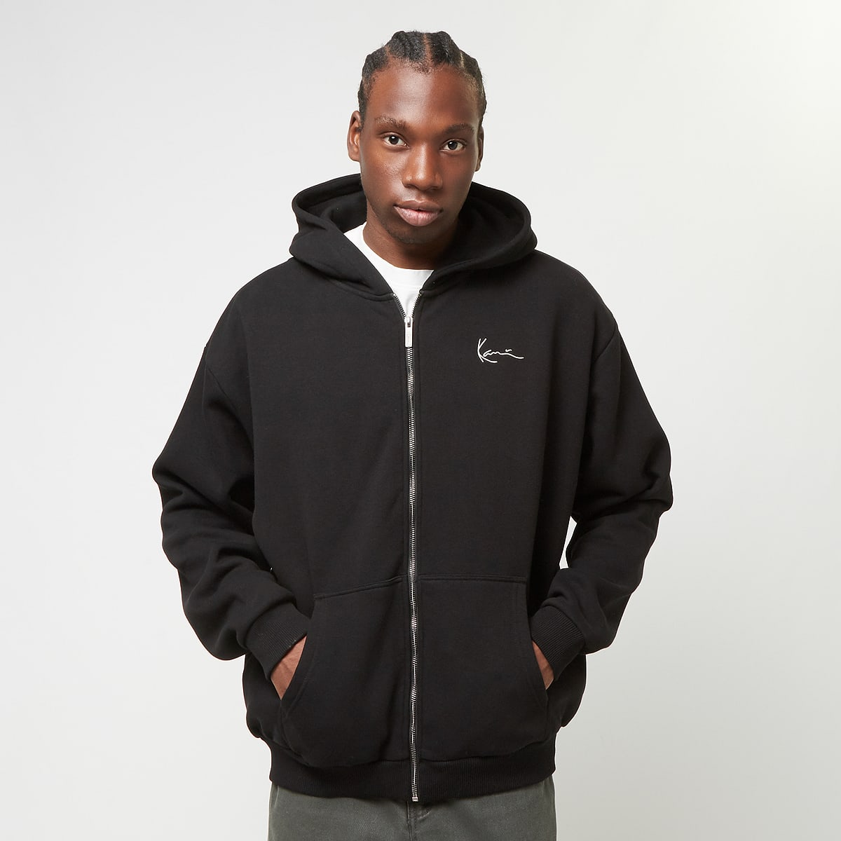 Karl Kani, Chest Signature Essential Oversized Zip Hoodie, black