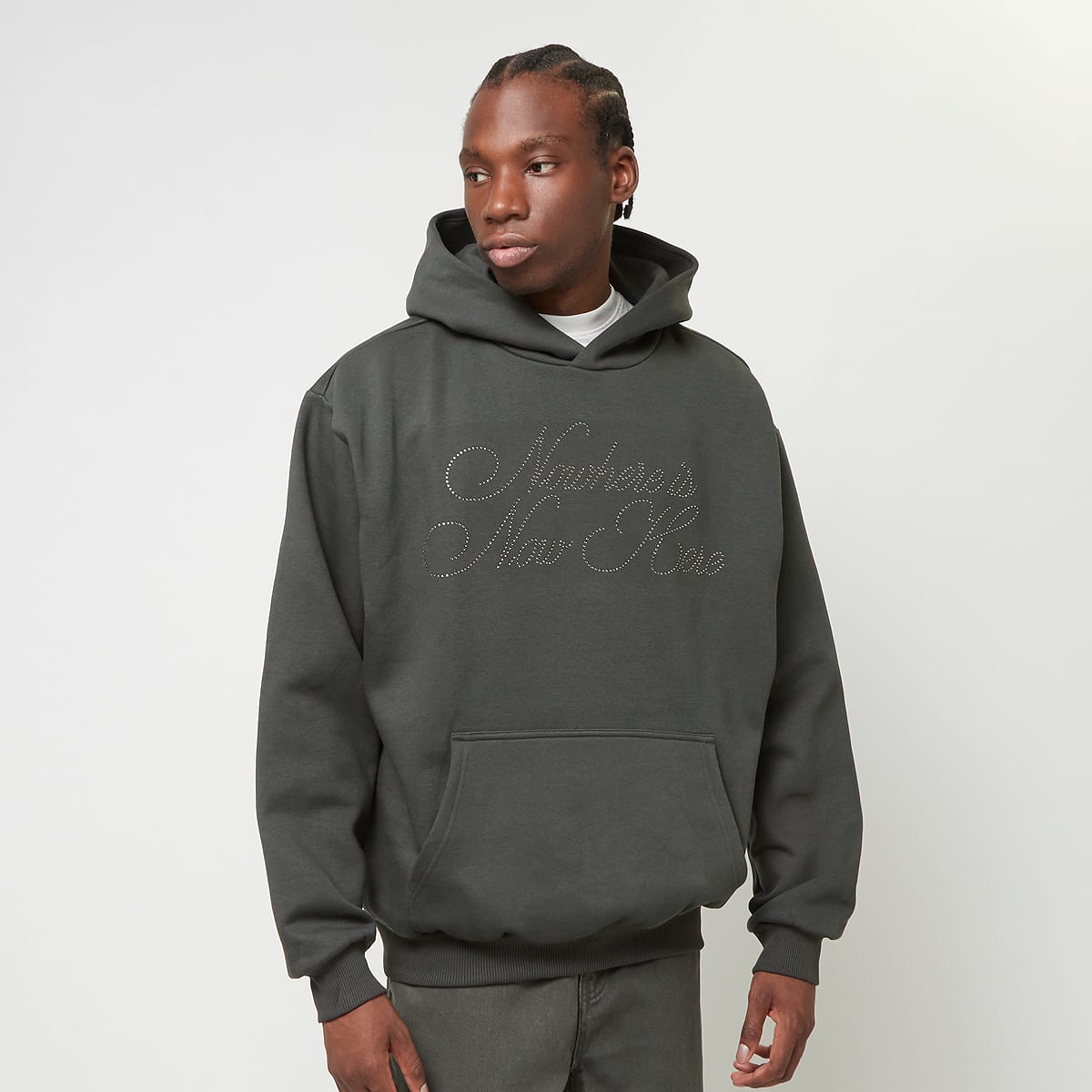 Karl Kani OG Rhinestone Oversized Hoodie Men Hoodies & Sweaters grijs Maat M Kleding