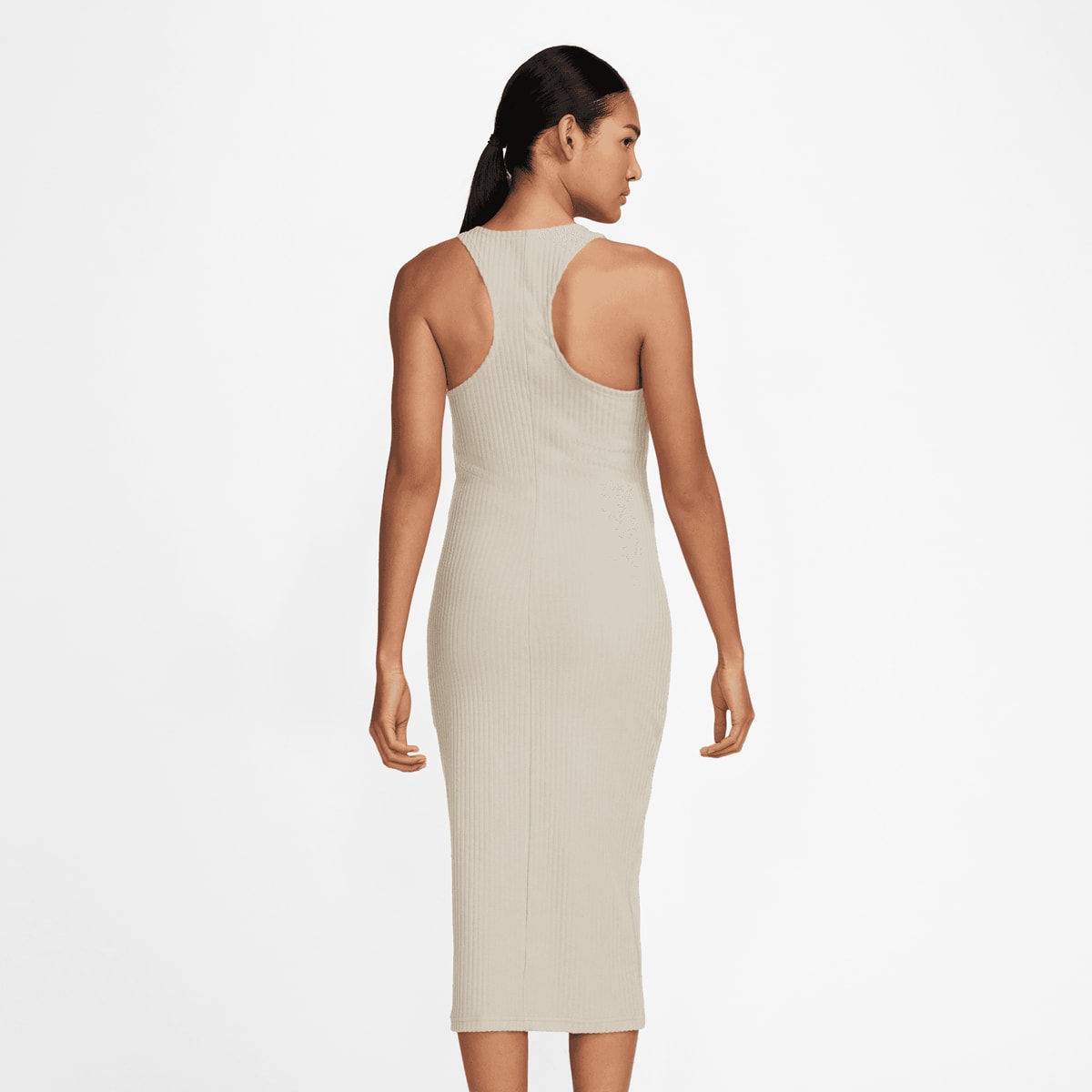 Nike Sportswear Chill Knit Rib Midi Dress Jurken & Rokken in beige formaten: XS