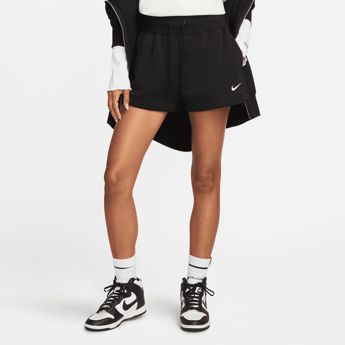 Nike Sportswear Phoenix Fleece High-rise Shorts Sportshorts black sail maat: XS beschikbare maaten:XS S M L XL