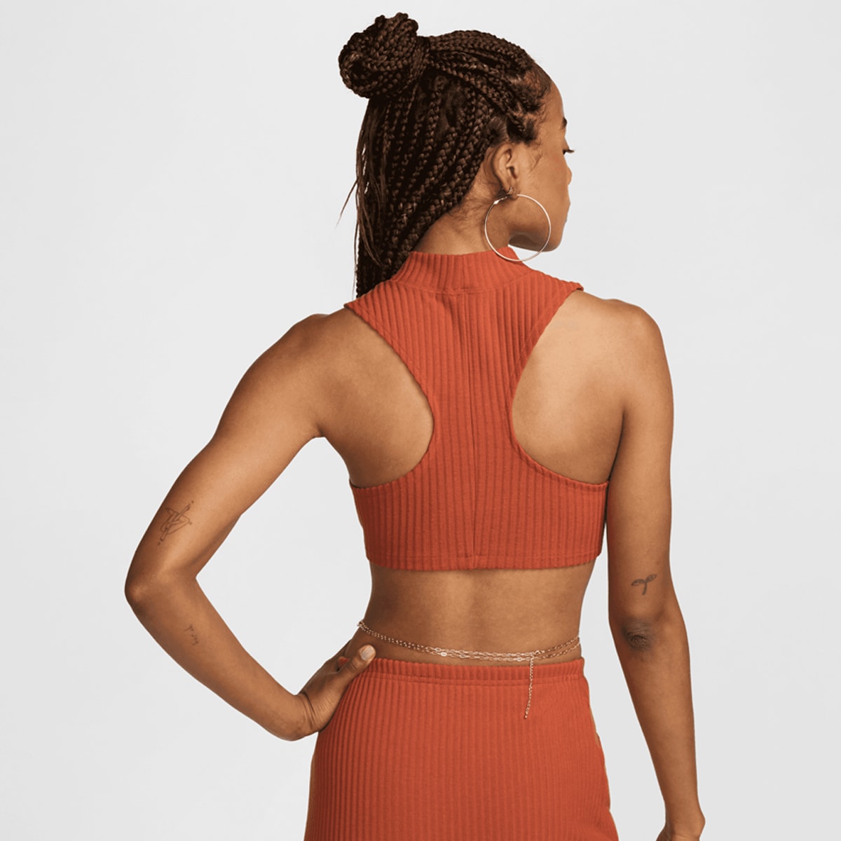 Nike Sportswear Chill Knit Rib Crop Tank women Tops oranje Maat XS Kleding