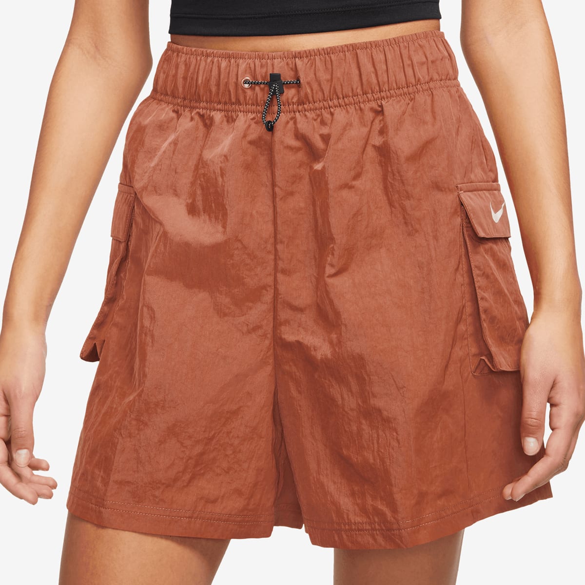 Sportswear Essential Woven High-Rise Shorts, Nike, Apparel, en brun, taille: XS