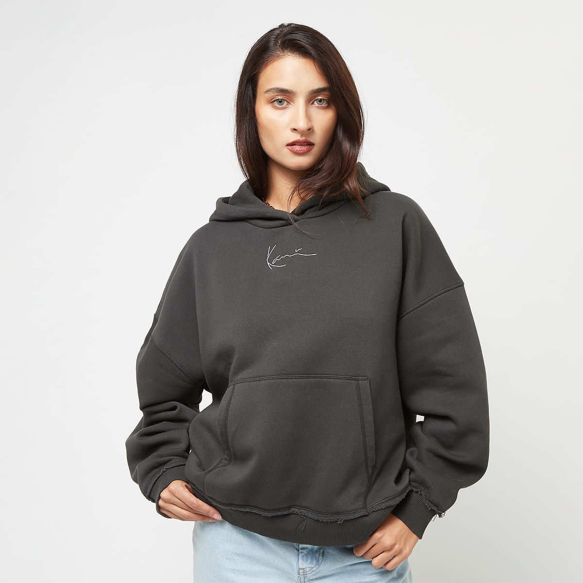 Karl Kani Small Signature Washed Os Hoodie black women Hoodies & Sweaters grijs Maat M Kleding