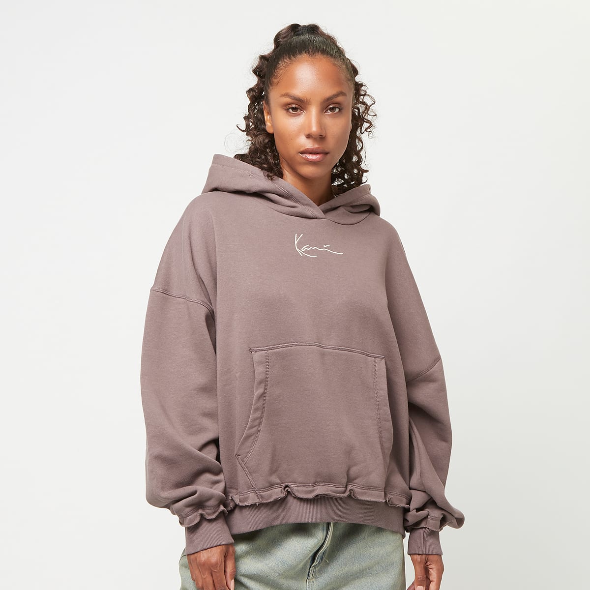 Karl Kani Small Signature Washed OS Hoodie Hoodies & Sweaters in bruin formaten: XS