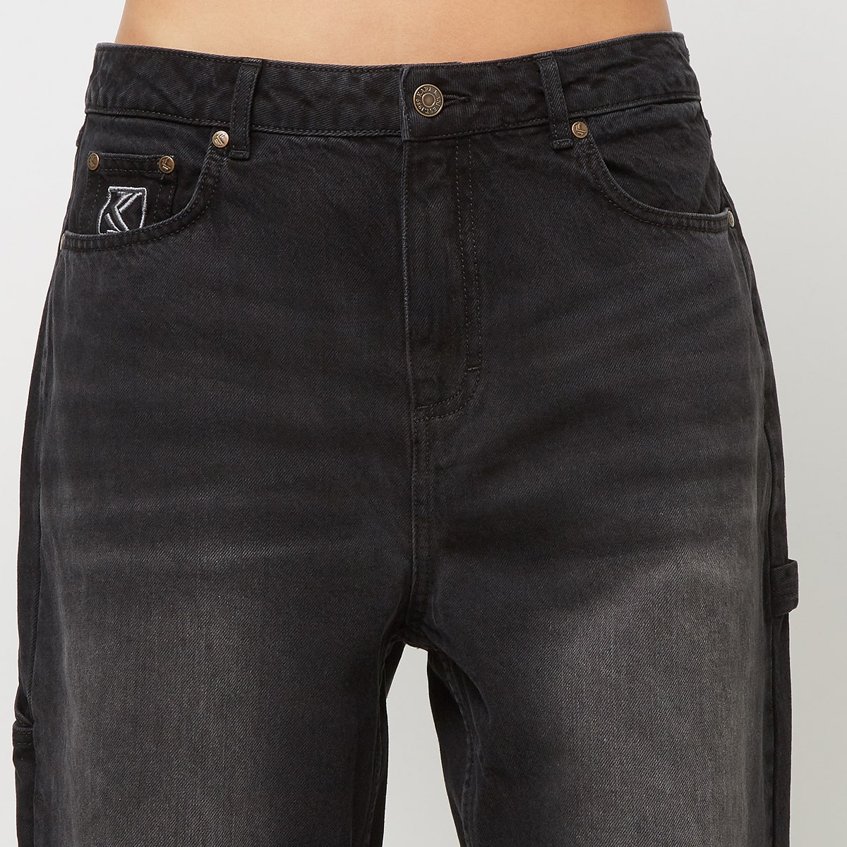 Karl Kani OG Baggy Workwear Denim vintage black Broeken in zwart formaten: 27