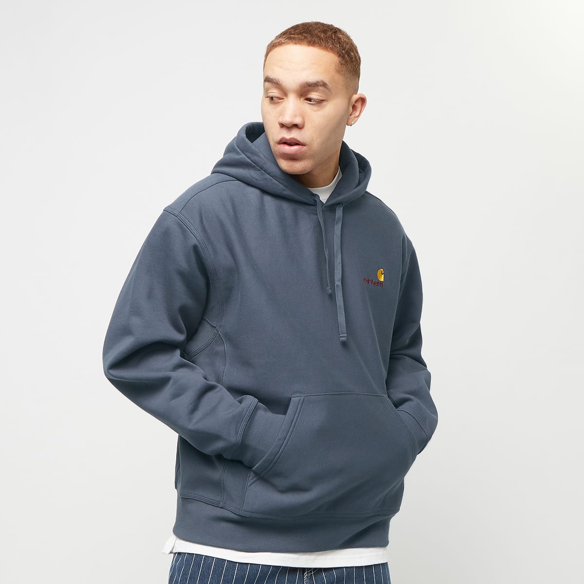 Carhartt WIP Hooded American Script Sweatshirt Zeus Hoodies Heren blau maat: S beschikbare maaten:S M L XL
