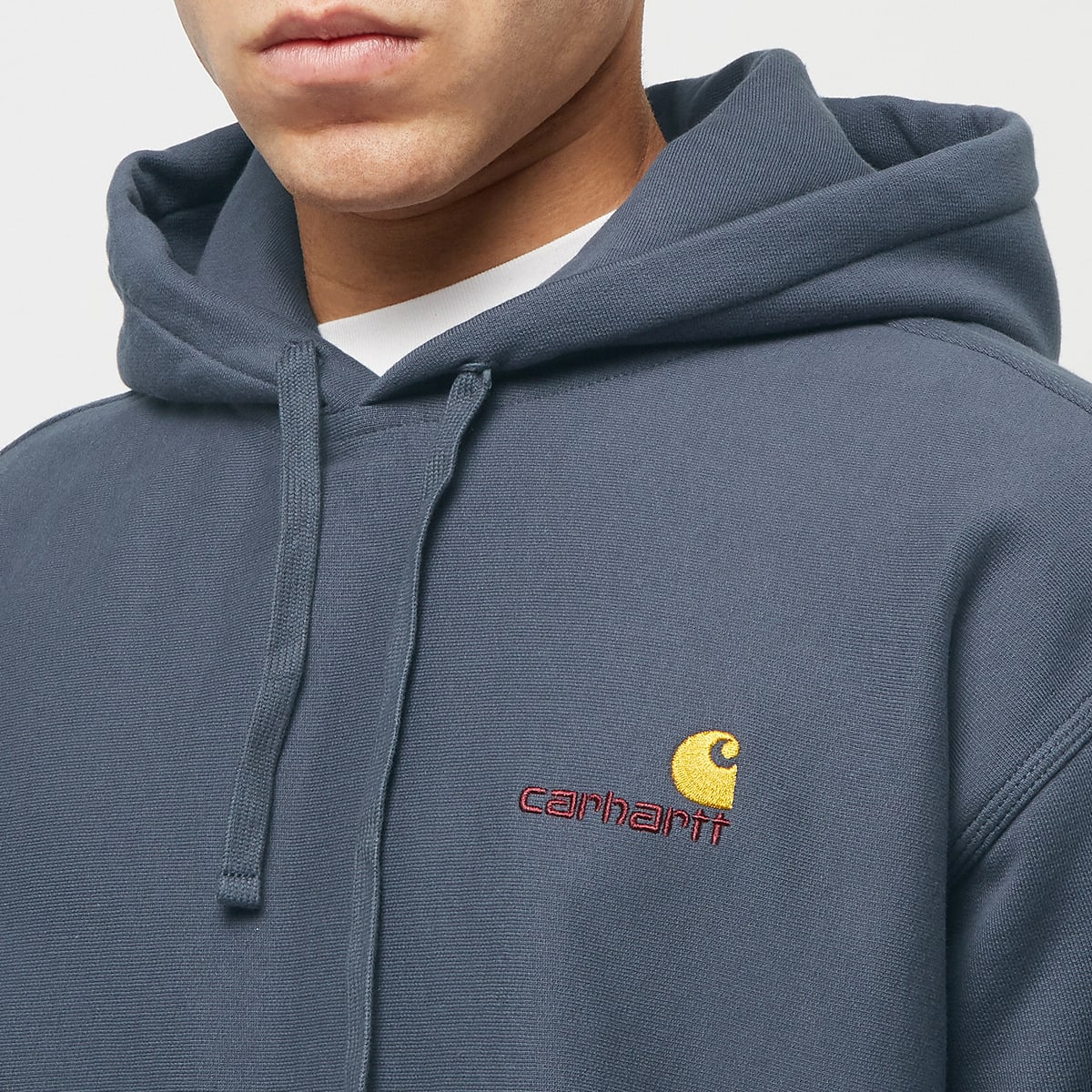 Carhartt WIP Hooded American Script Sweatshirt Zeus Hoodies & Sweaters in blauw formaten: L