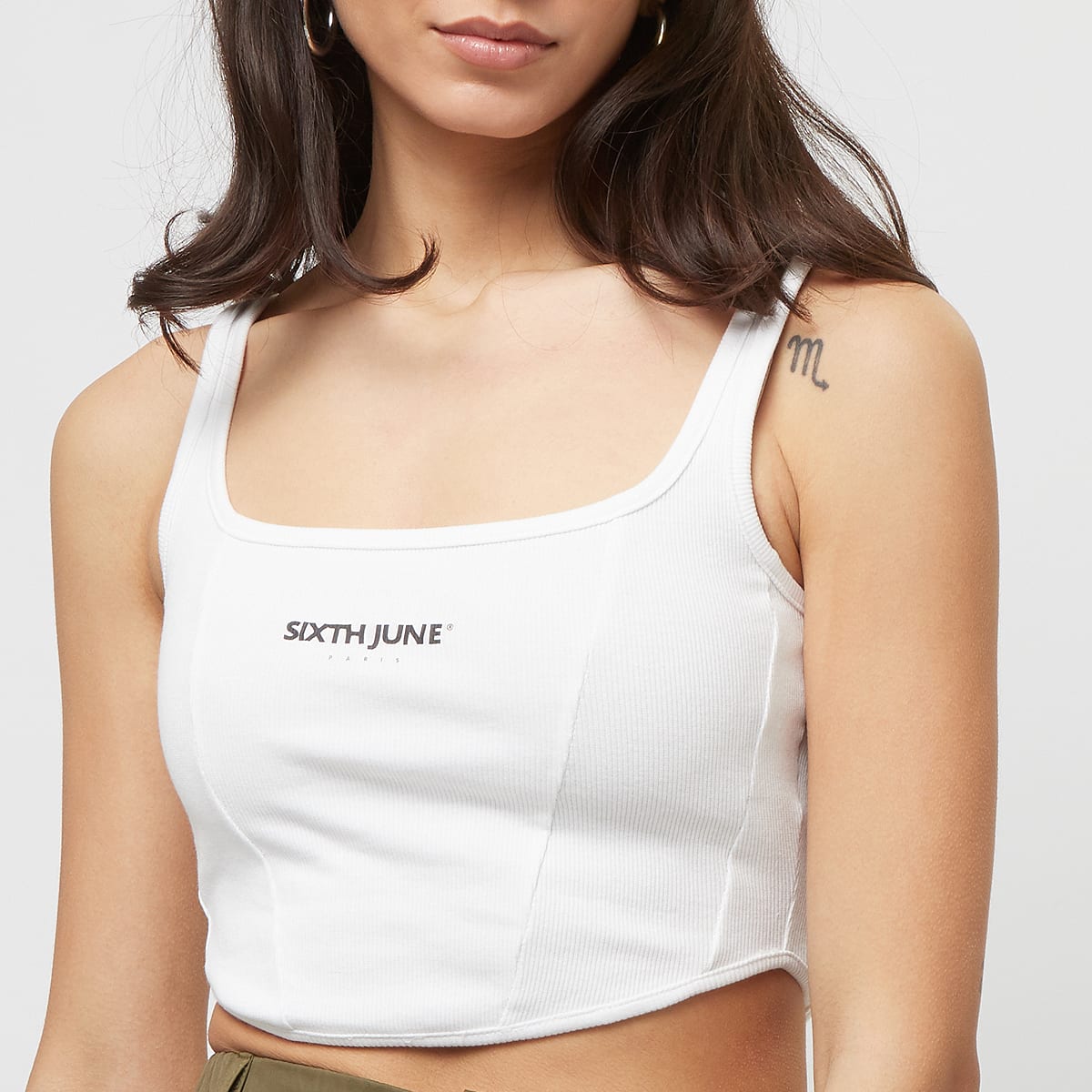 Sixth June Basics Crop Top Tops in wit formaten: L