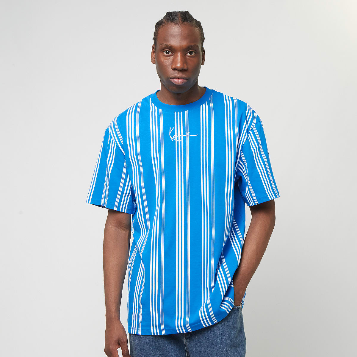 Karl Kani, Small Signature Striped Tee, blue