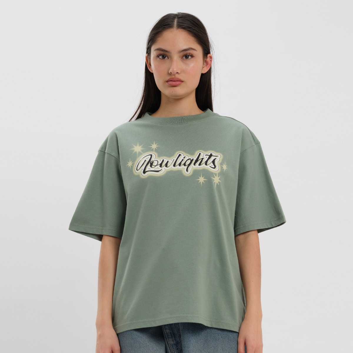 Low Lights Studios Sparkle T-Shirt wo T-Shirts & Polo's groen Maat XS Kleding