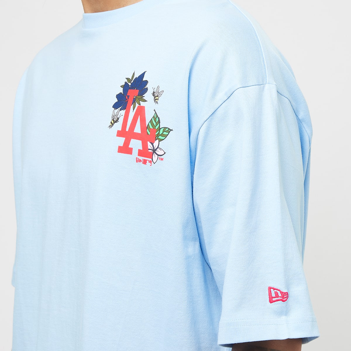 new era MLB Floral Graphic Oversized Tee Los Angeles Dodgers men T-Shirts & Polo's blauw Maat S Kleding