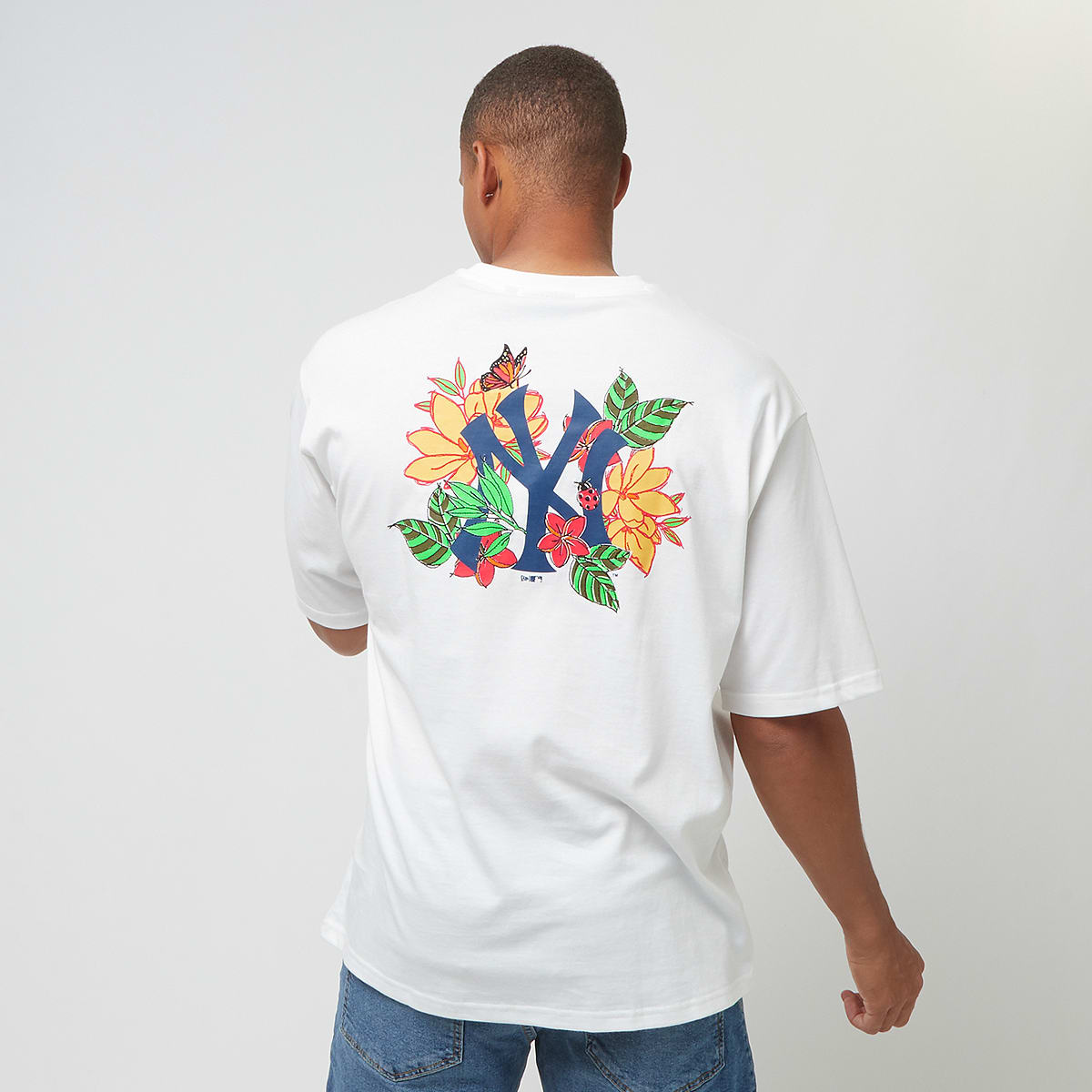 new era MLB Floral Graphic Oversized Tee New York Yankees T-Shirts & Polo's in wit formaten: S