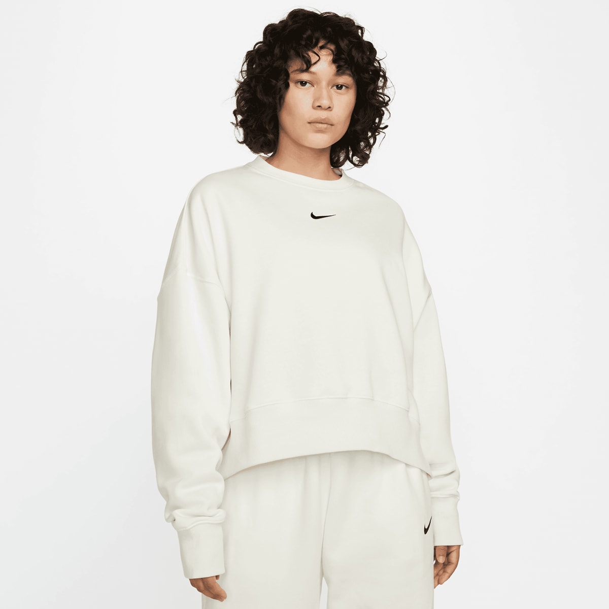Nike Extra oversized sweatshirt met ronde hals voor dames Sportswear Phoenix Fleece Sail Black- Dames Sail Black