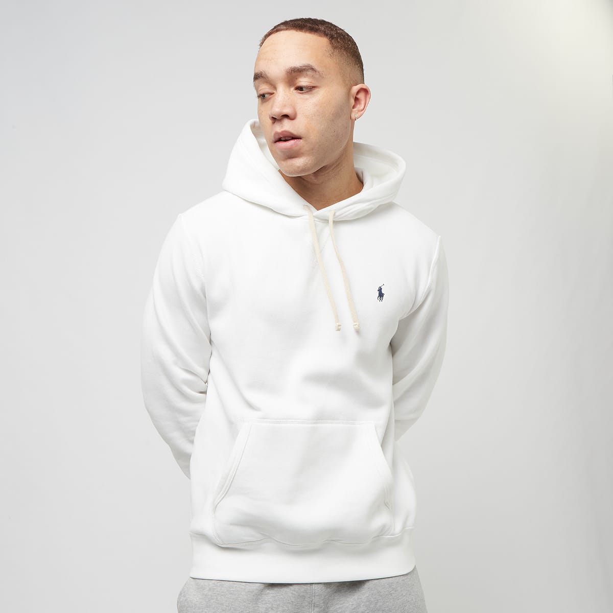 Polo Ralph Lauren Uomo Bianco Fleece Hoodie