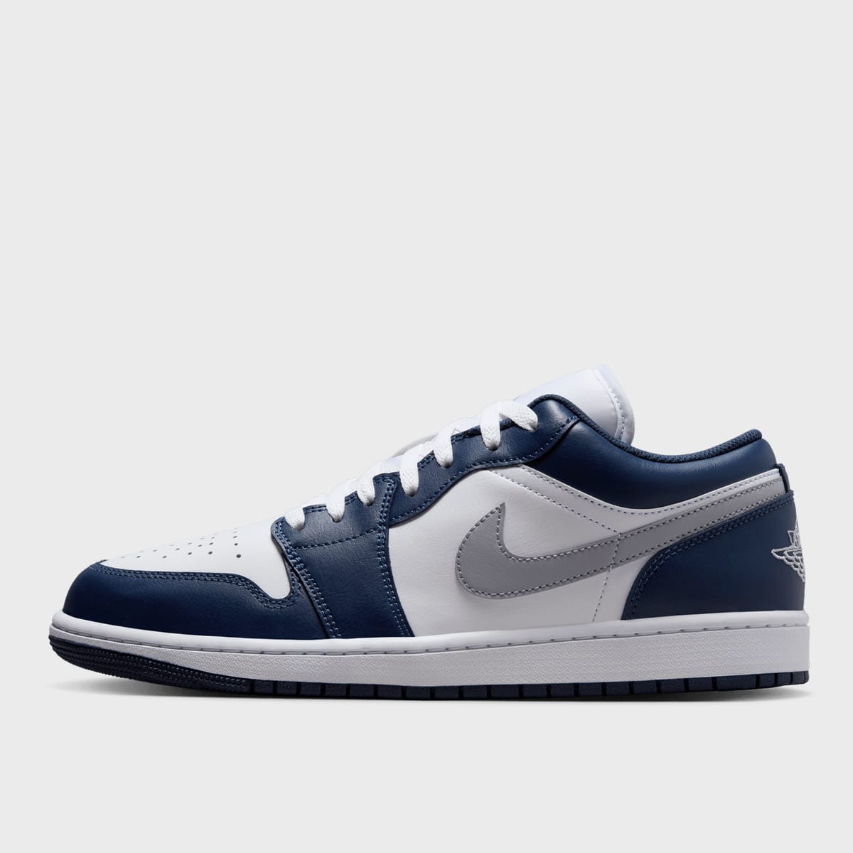 Air Jordan 1 Low white/wolf grey/midnight navy, JORDAN, Footwear, en bleu, taille: 40