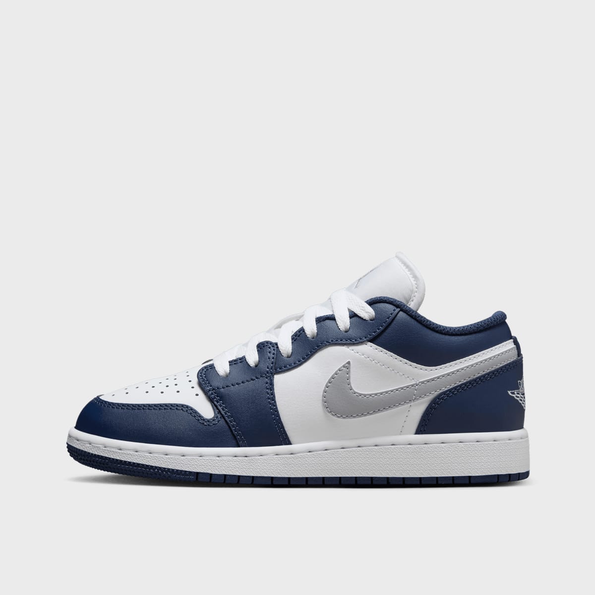 Air Jordan 1 Low white/wolf grey/midnight navy, JORDAN, Footwear, en bleu, taille: 40