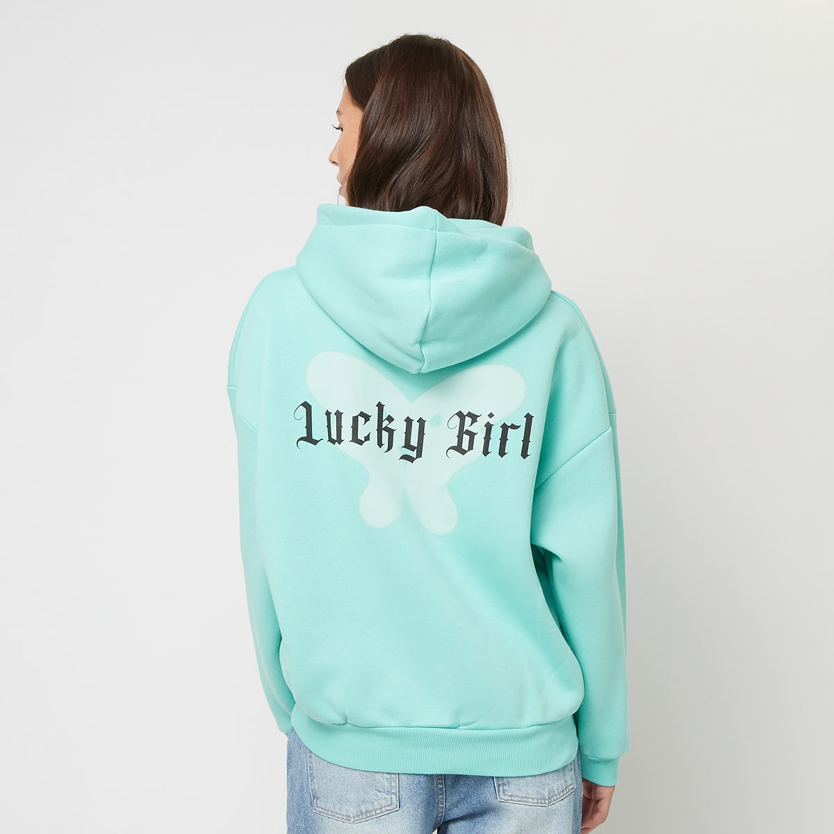 Felicious Regular Zipp Hoodie Lucky Girl Hoodies & Sweaters in turkoois formaten: S