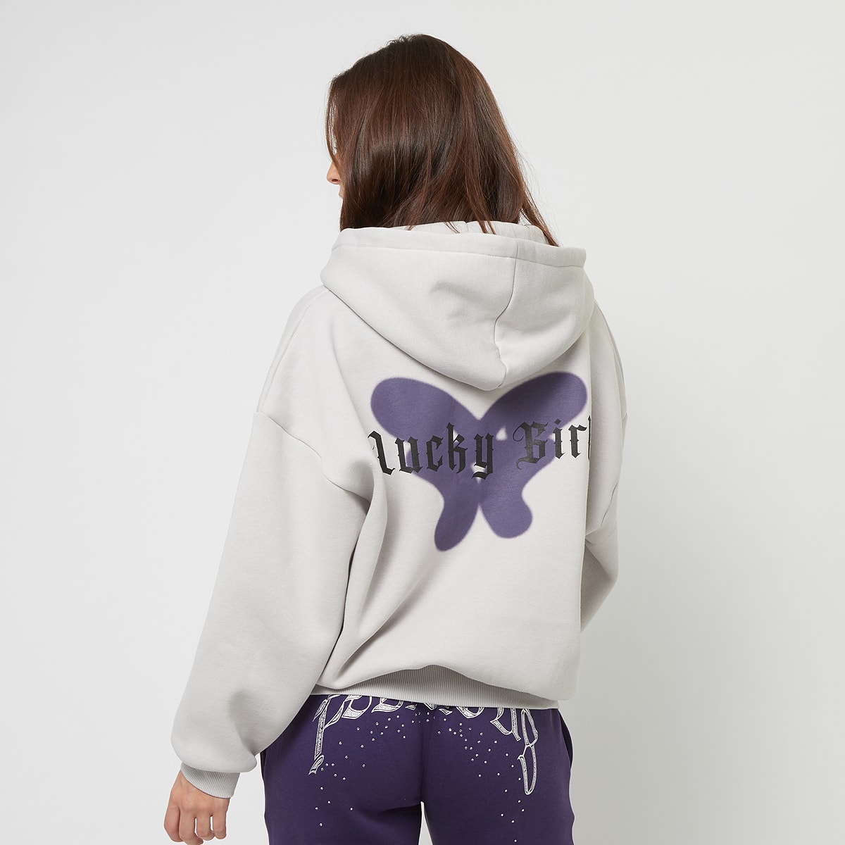 Felicious Regular Zipp Hoodie Lucky Girl women Hoodies & Sweaters grijs Maat M Kleding