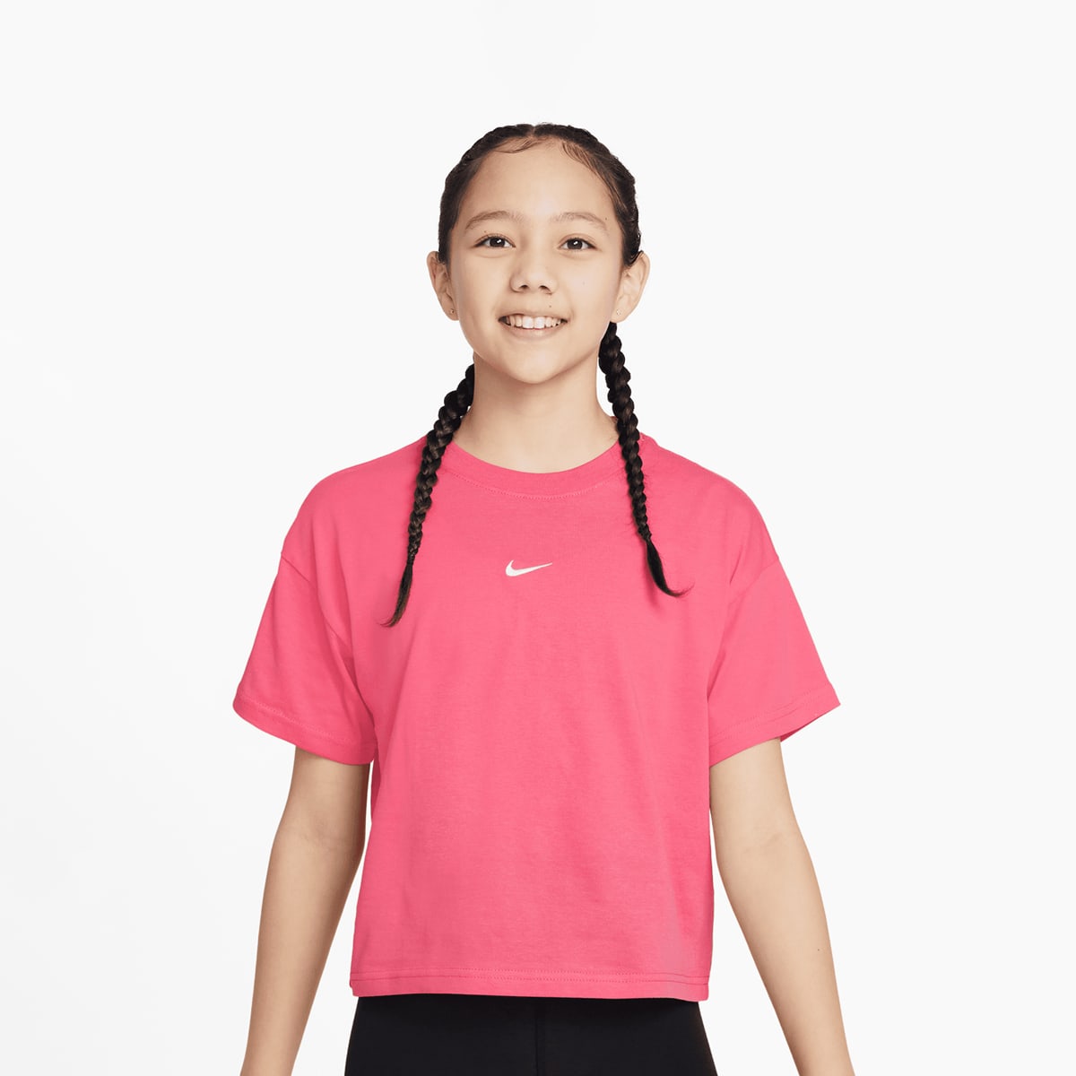 Nike Sportswear Tee Boxy Essential Low Brand Read T-Shirts in lichtroze formaten: 158