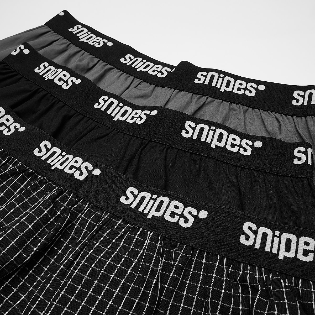 SNIPES 3 PACK White Tape Woven Boxershorts Onderbroeken in zwart formaten: M