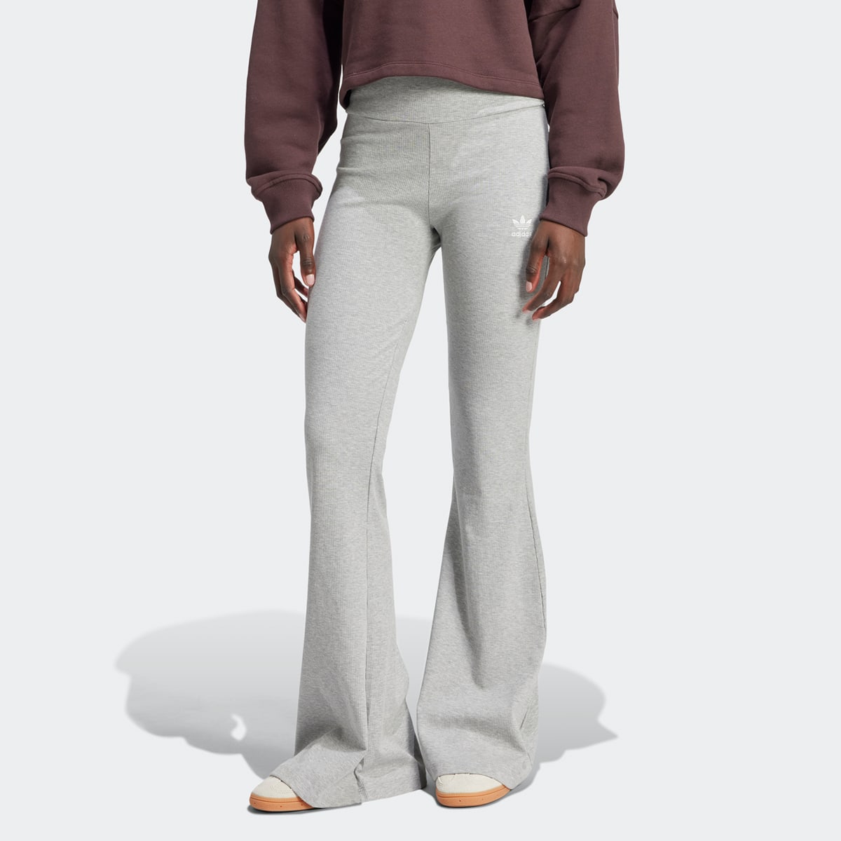 adidas Originals Essentials Rib Flared Leggings in grijs formaten: M
