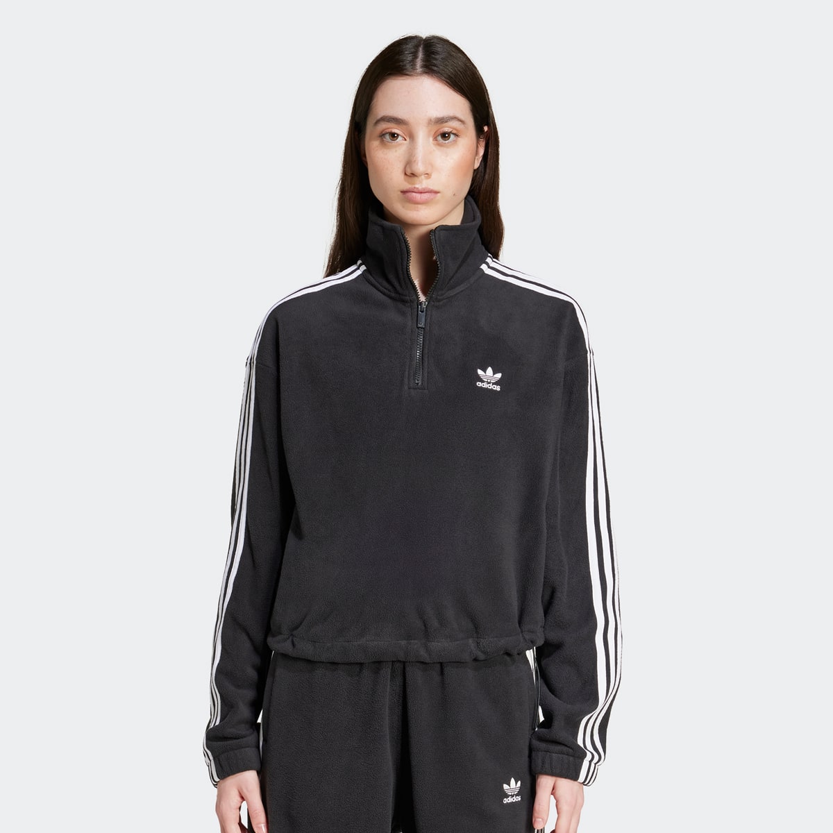 adidas Originals, Polar Fleece Half Zip, black