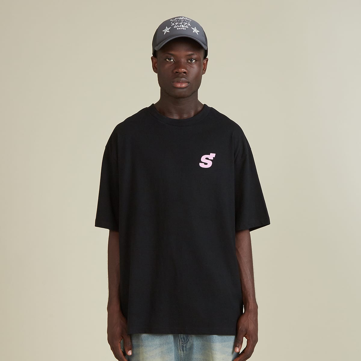SNIPES 4Lingo Oversized Tee men T-Shirts & Polo's zwart Maat XS Kleding