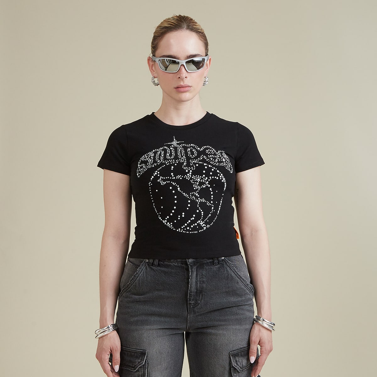 SNIPES, Globe Studs Baby Tee, black