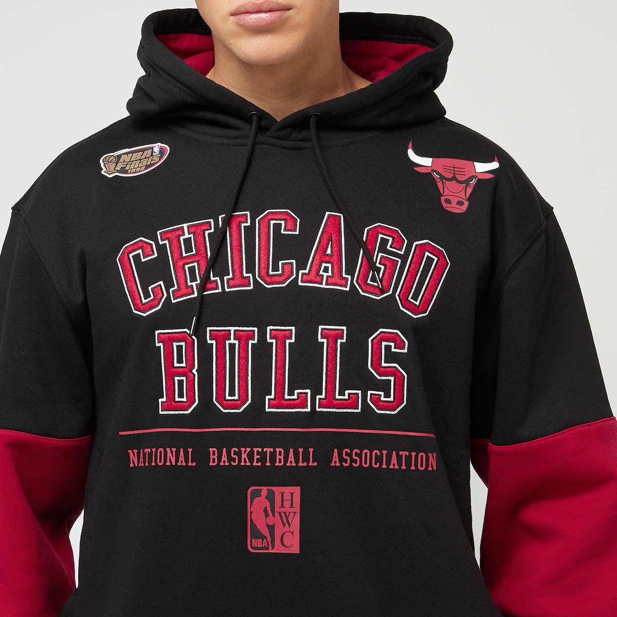 Mitchell & Ness Retro Fleece Hoodie Vintage Chicago Bulls men Hoodies Sweaters zwart Maat S Kleding