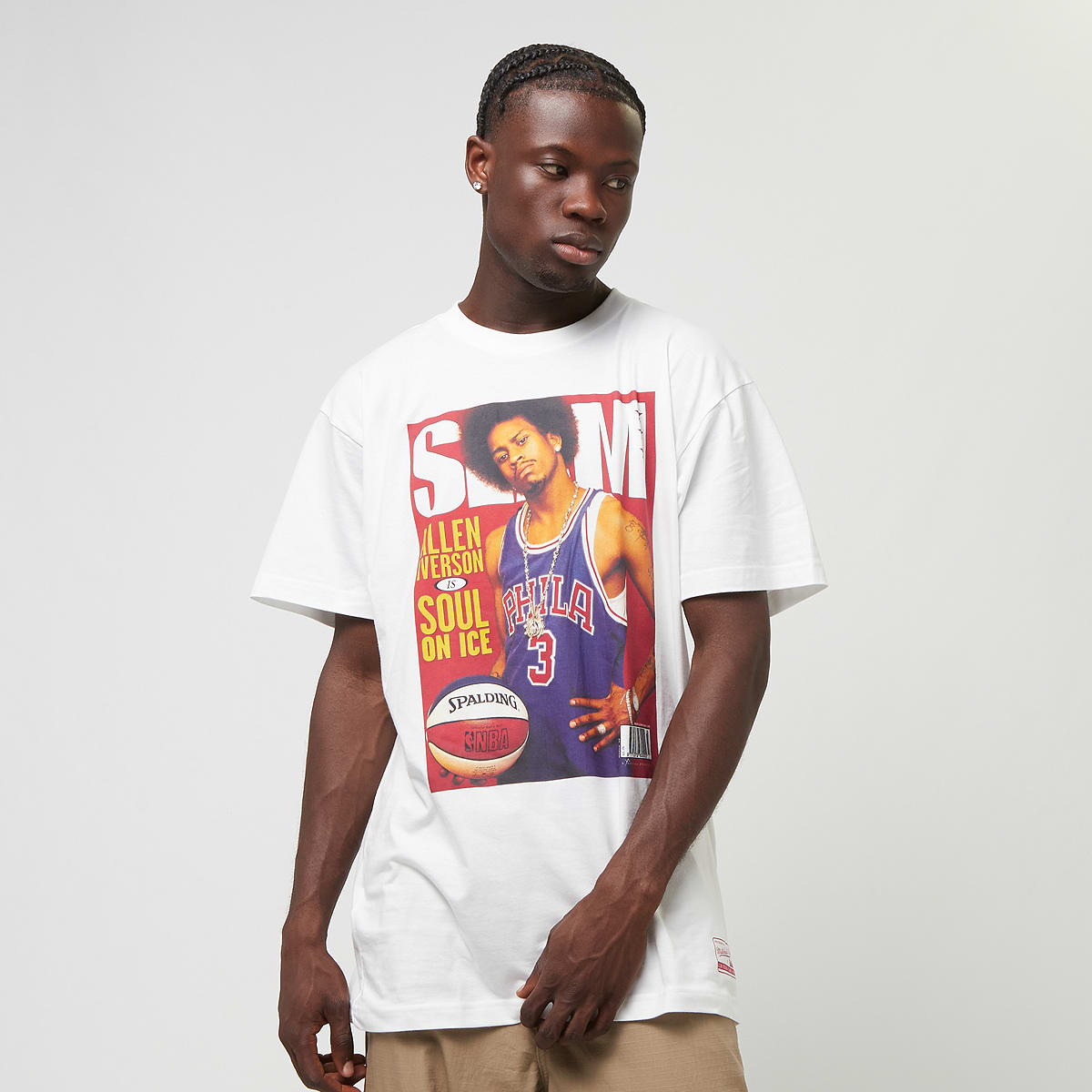 Mitchell & Ness Slam Cover Tee Philadelphia 76ers men T-Shirts Polo's wit Maat S Kleding