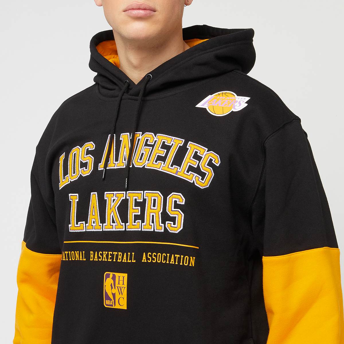 Mitchell & Ness Retro Fleece Hoodie Vintage Los Angeles Lakers men Hoodies Sweaters zwart Maat S Kleding