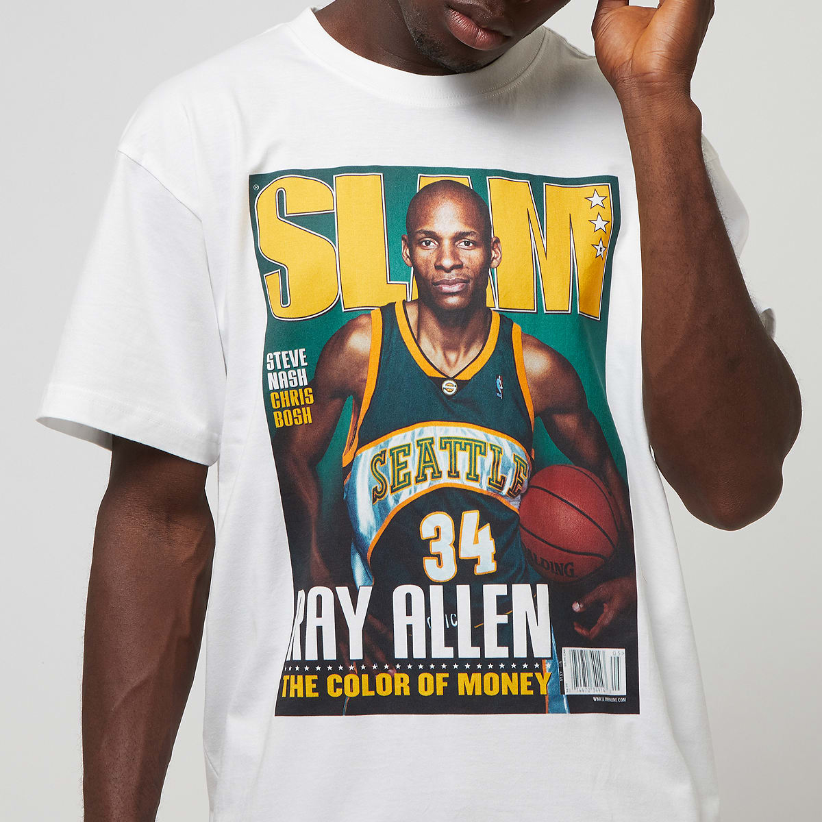 Mitchell & Ness Slam Cover Tee Seattle Supersonics men T-Shirts Polo's wit Maat S Kleding