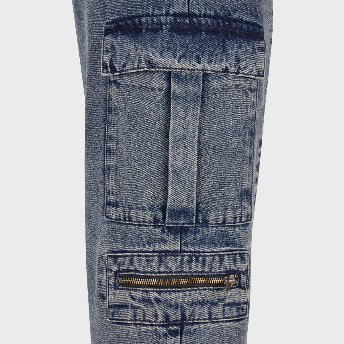 Urban Classics Ladies Loose Utility Denim Pants dirty washed Women Broeken blauw Kleding