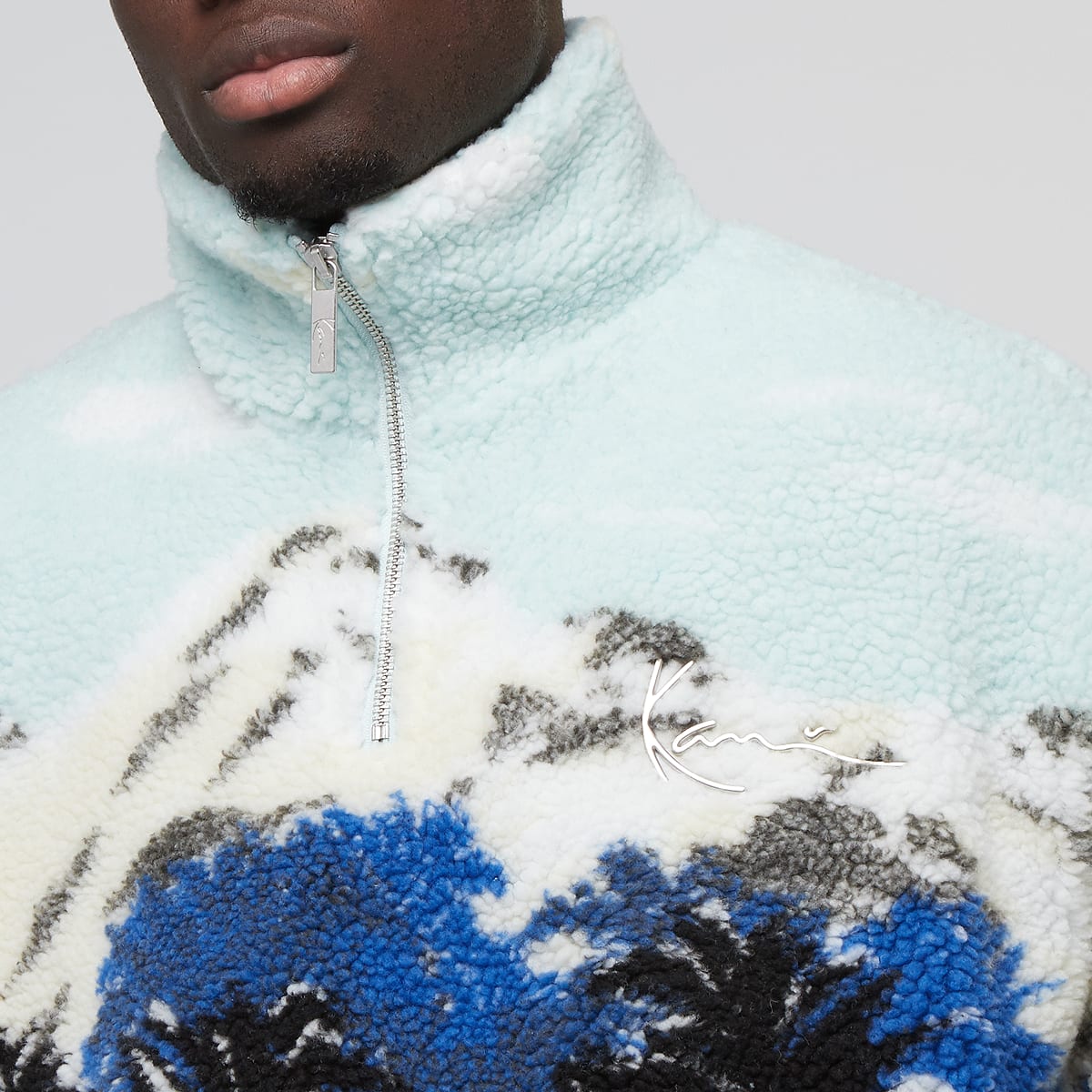 Karl Kani Metal Signature Ice Tiger Teddy Troyer men Hoodies & Sweaters multicolor Maat S Kleding