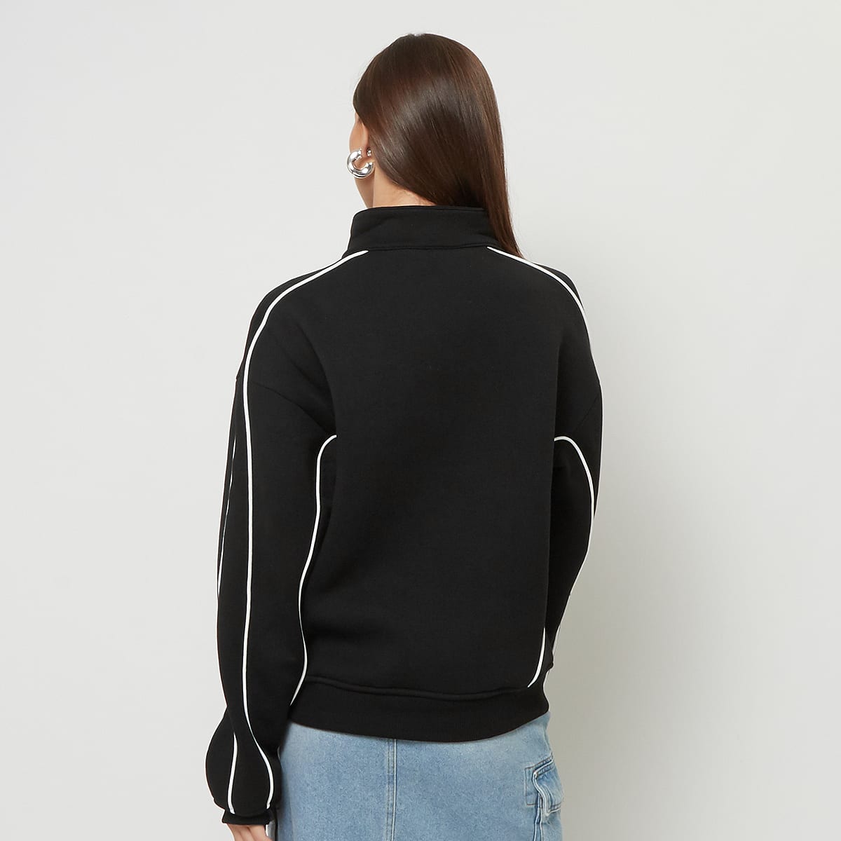 Love Scars Piping Half Zip Sweater Hoodies & Sweaters in zwart formaten: XS