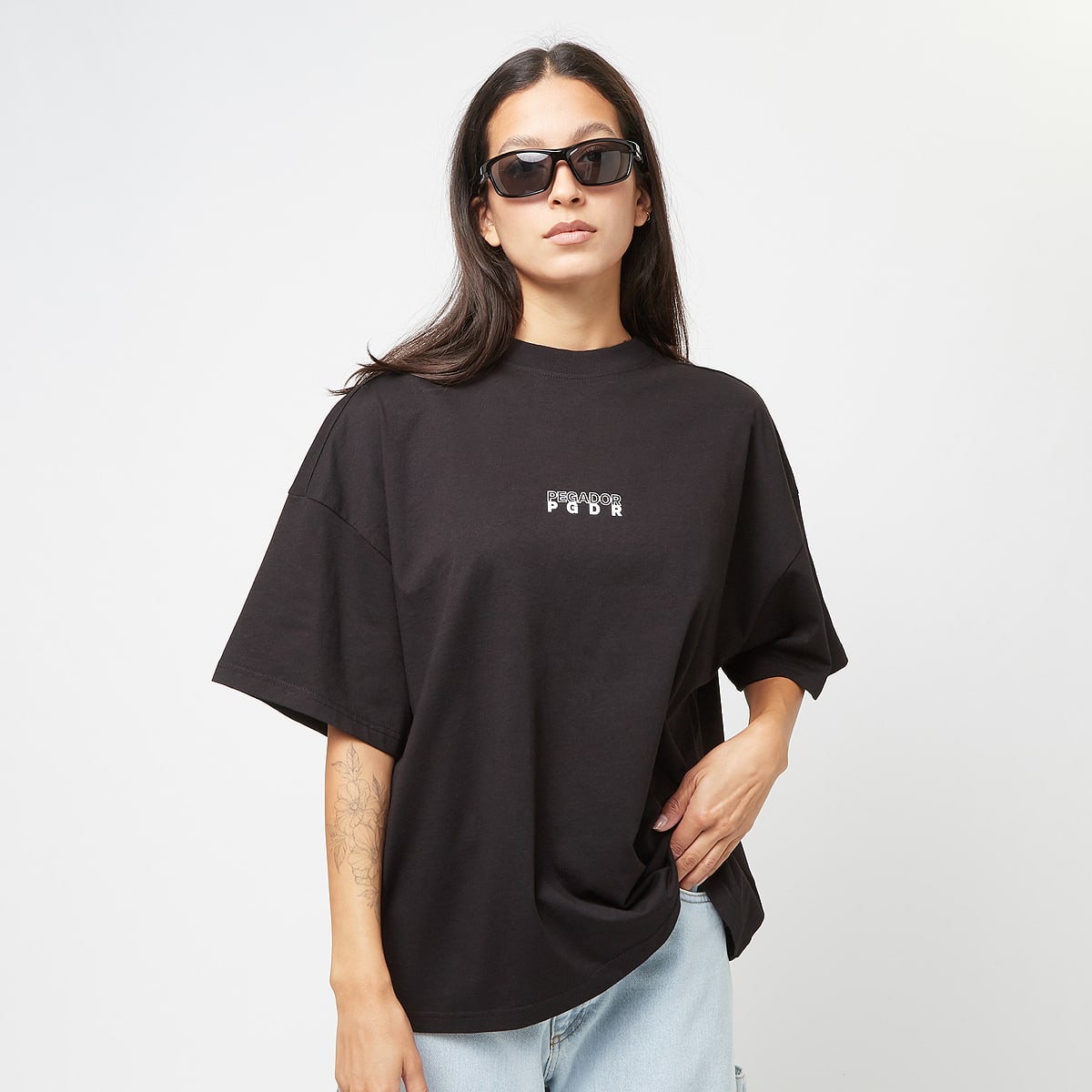 Pegador Nisa Heavy Oversized Tee wo T-Shirts & Polo's zwart Maat S Kleding