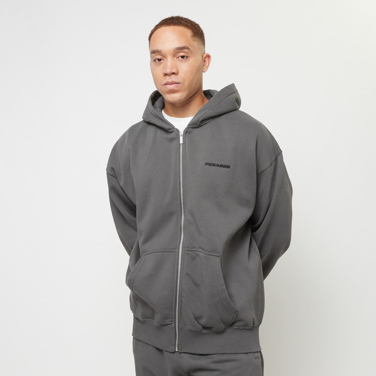 Pegador Logo Oversized Sweat Jacket Men Hoodies & Sweaters grijs Maat S Kleding