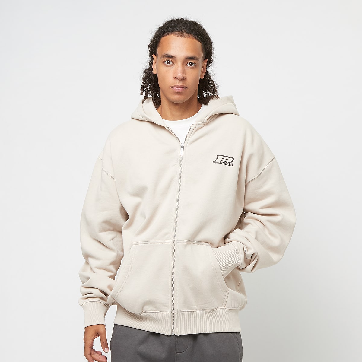 Pegador Fox Oversized Sweat Jacket Hoodies & Sweaters in beige formaten: S