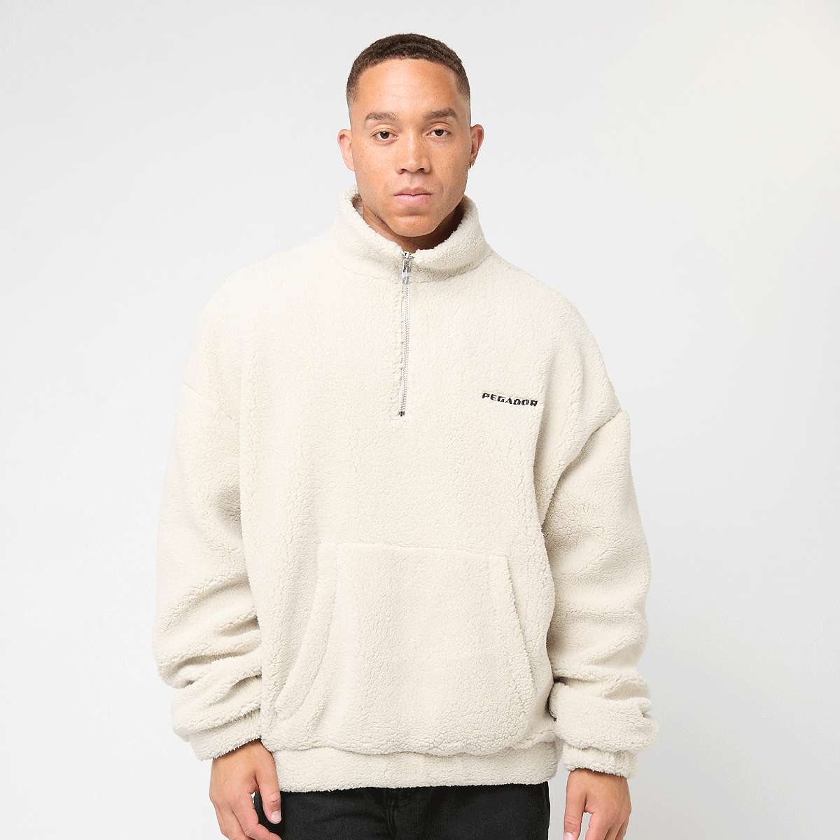 Pegador Puka Teddy Half Zip Sweater Hoodies & Sweaters in beige formaten: XL