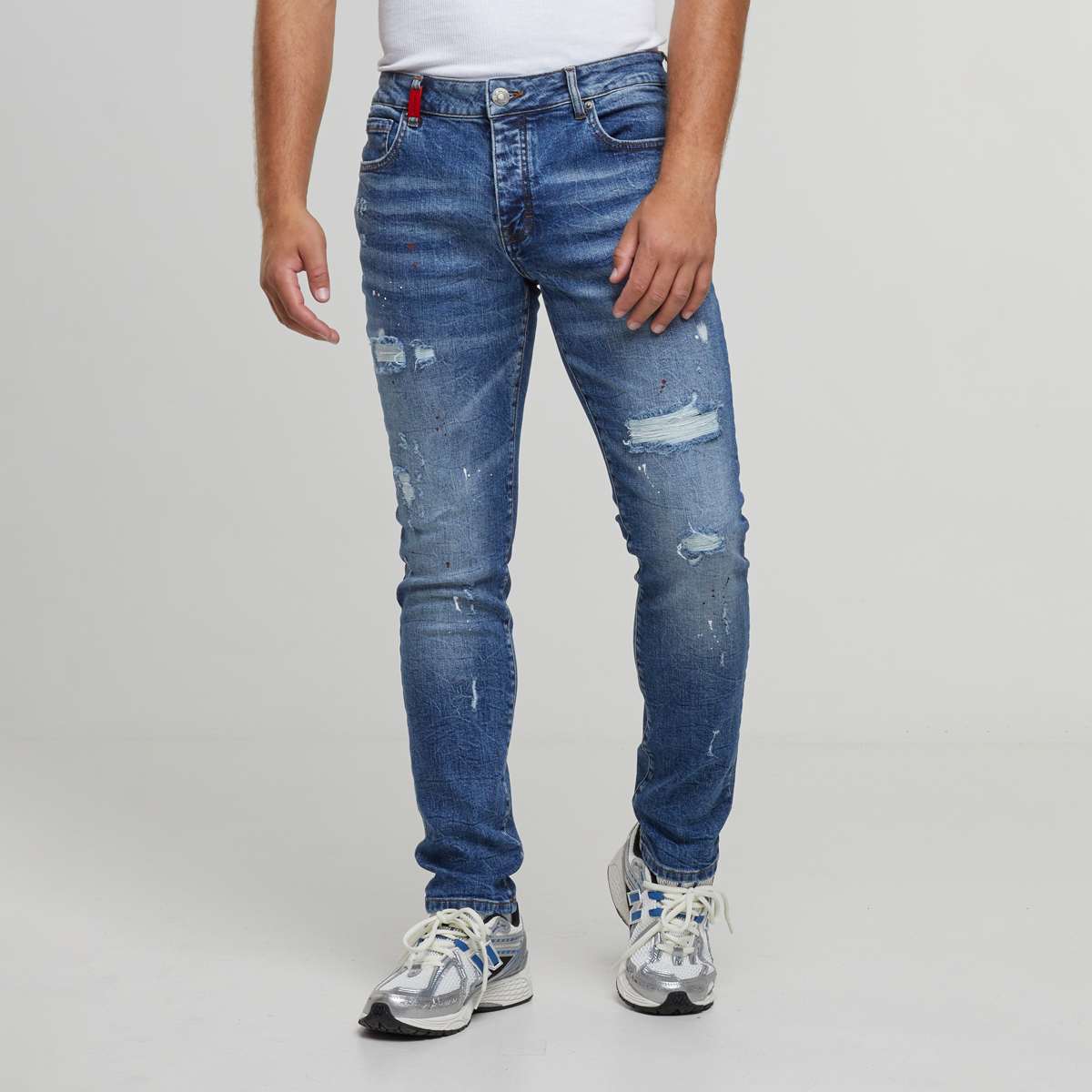 2Y STUDIOS, Julio Ripped Slim Fit Jeans, blue