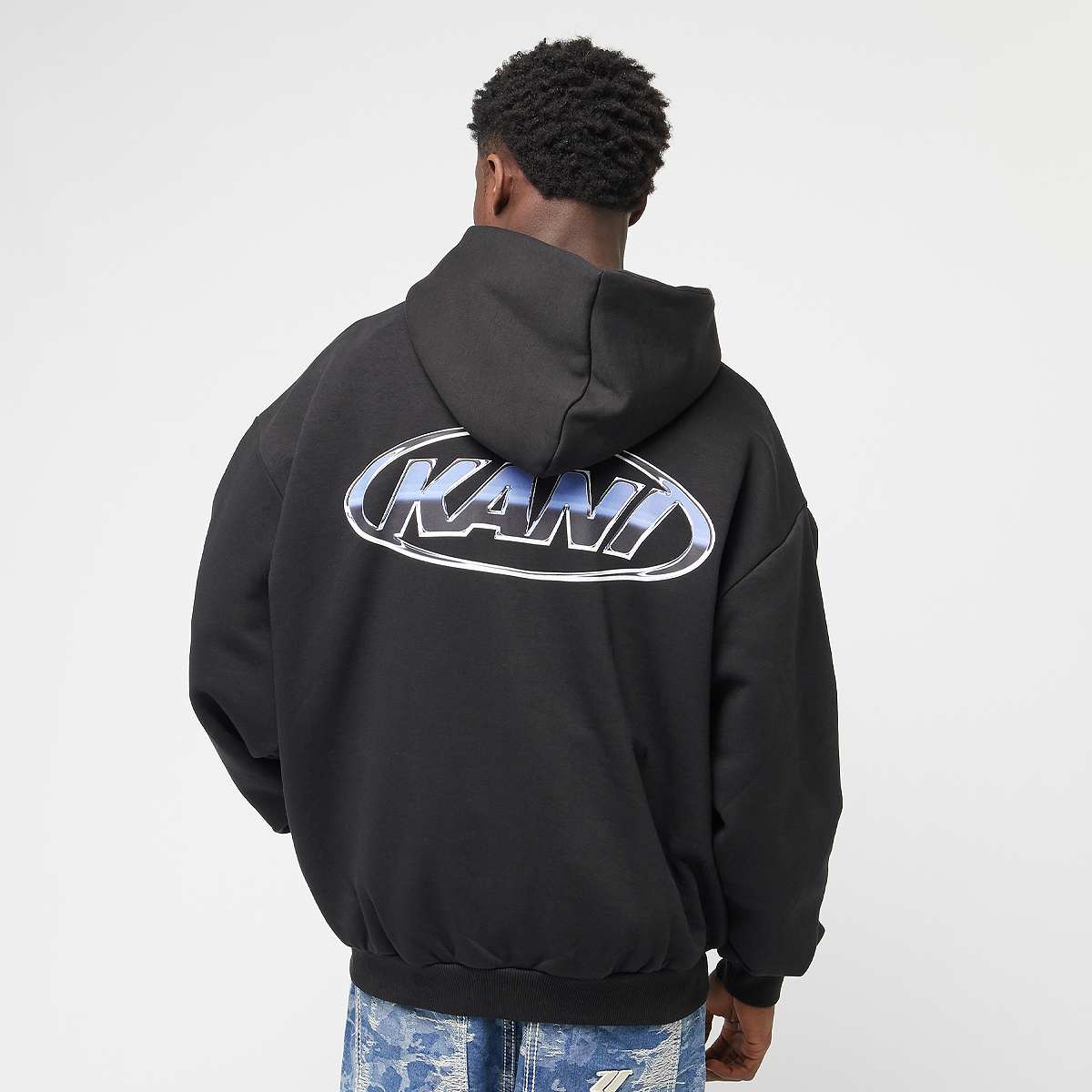 Karl Kani, Woven Signature Chrome Zip Hoodie, black