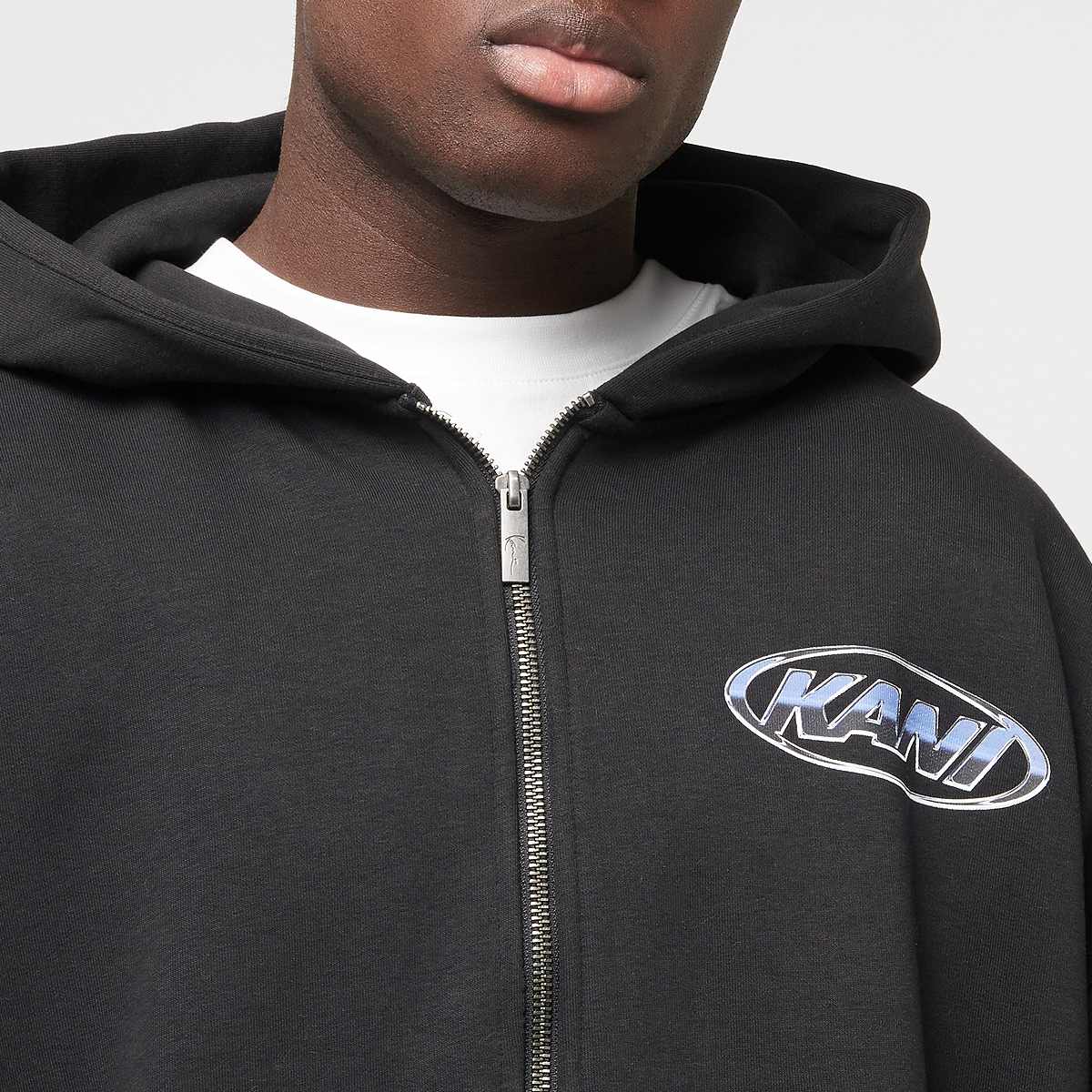 Karl Kani Woven Signature Chrome Zip Hoodie men Hoodies & Sweaters zwart Maat S Kleding