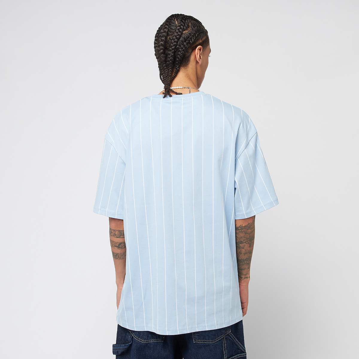 Karl Kani Small Signature Essential Pinstripe Tee men T-Shirts & Polo's blauw Maat S Kleding
