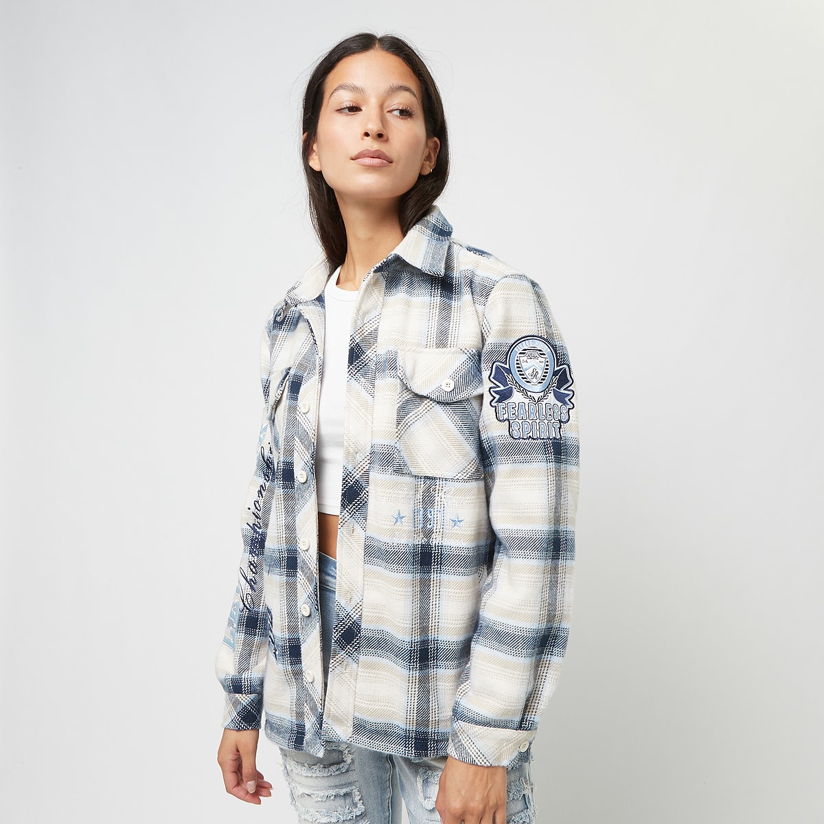 Smoke Rise, Oversized Plaid Shirt, blue