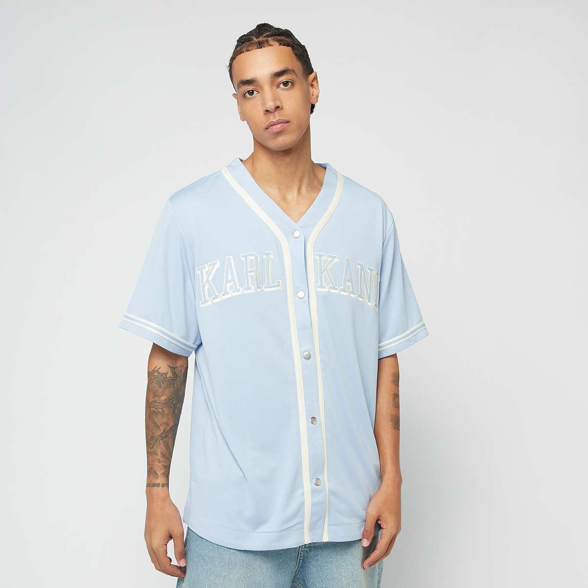 Karl Kani, College Baseballshirt, blue