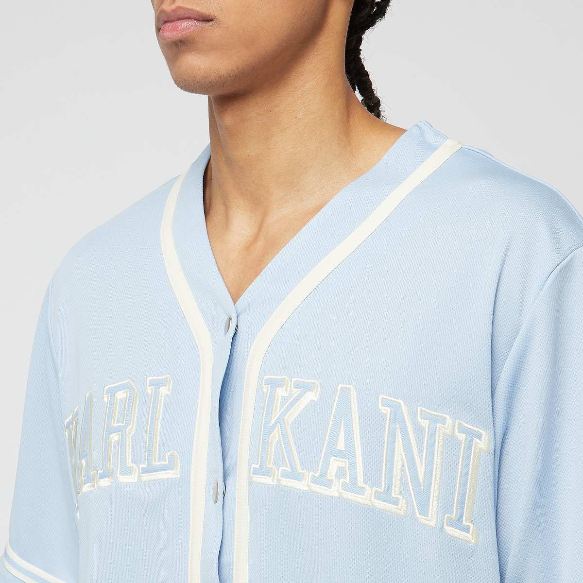 Karl Kani College Baseballshirt Men Jersey's blauw Maat S Kleding