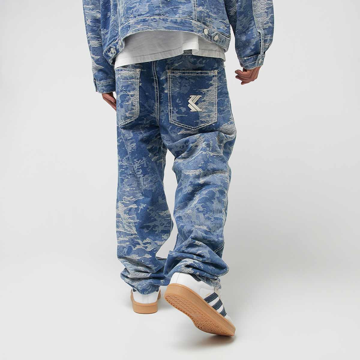 Karl Kani OG K Distress Camo Five Pocket Denim men Spijkerbroeken blauw Kleding