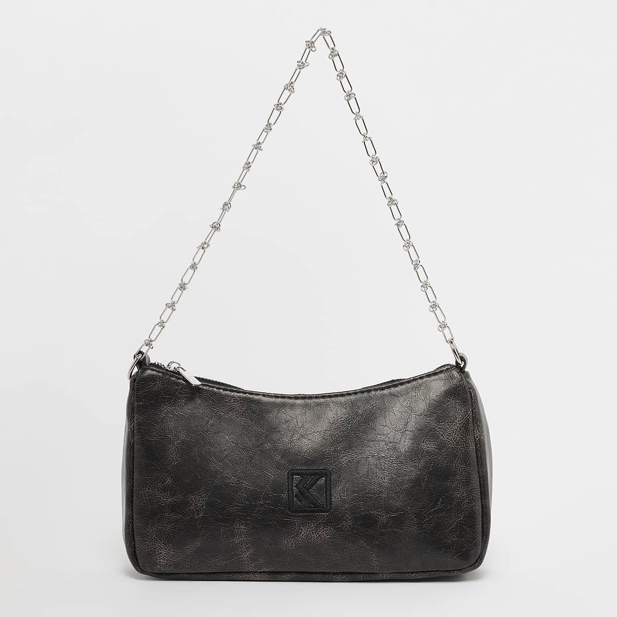 Karl Kani, OG Crackle PU Knot Chain Shoulder Bag, black