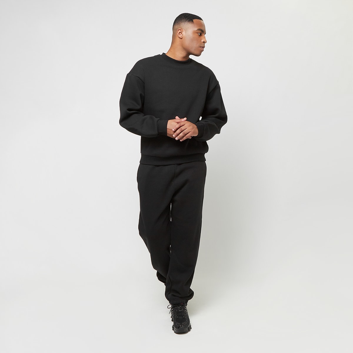 Urban Classics Fluffy Crewneck men Hoodies & Sweaters zwart Maat L Kleding
